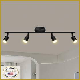 B0fqtn7mbz Auquee 4 Light Track Lighting Fixtures Ceiling 16w/2700k Black W
