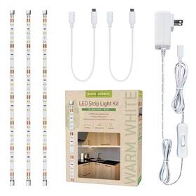 Birchlighting 445042089041 Warm White Plug-in 3 Ft. Integrated Led Linkable Strip Light Kit With In