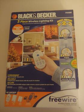Fw3000 Black Decker And 5-piece Freewire Wireless Lighting Starter Kit Open Box