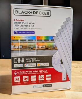 Leduc9-6cct-ack Black Decker Push Wire Matter Certified Smart Under Cabinet Lighting 6 Led Bars