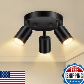 B0cpf123vh Boostarea Led 3 Light Track Lighting Kit Fixture Black Rotatable Heads