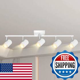 Boostarea B0cqy42ydh Track Lighting Fixtures Ceiling 5 Light White Rotatable