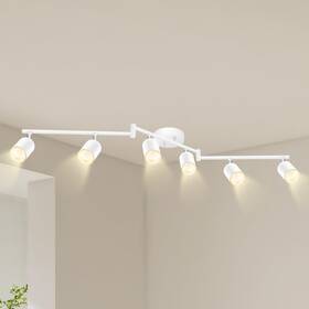 B0crb88q4b Boostarea Led 6 Light Track Lighting Kit White Way Ceiling Spot Fle
