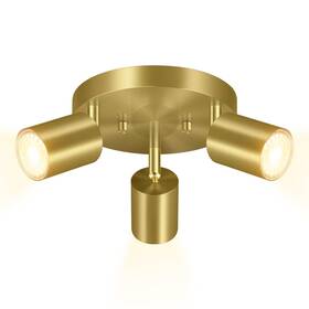 B0d4drr9yx Boostarea Led 3-light Track Lighting Kit Gold Round Adjustable Dimmable