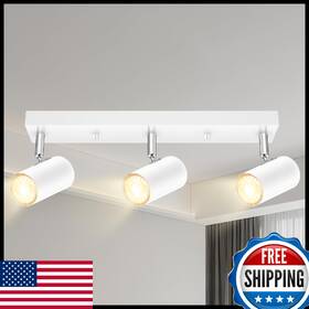 B0d78rk4hf Boostarea Boosteare 3-light Plug-in Track Lighting Kit White Modern Wall/ceiling Spotligh
