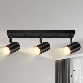 B0d78rwc1t Boostarea 3-light Black Led Track Lighting Ceiling Fixture Plug-in Modern