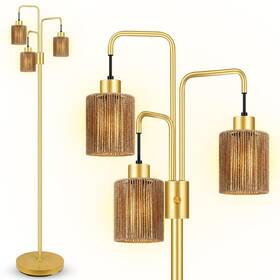 B1412 Boostarea Industrial Floor Lamp For Living Room Gold Modern Standing 3-light