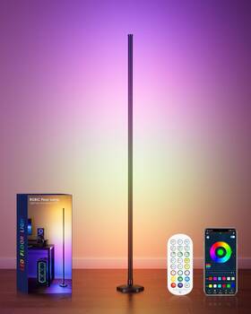 Boostool 717504504551 1pcs Corner Floor Lamp Rgb Led With Remote Control 65 Inch 1-pack