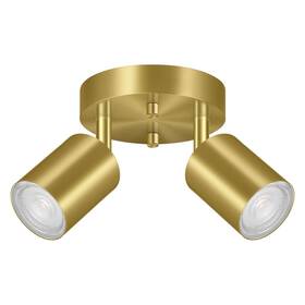 B0dfpqvd1m Bricosmocon 2 Light Gold Round Track Lighting Fixture Ceiling Spotlight Gu10 Base