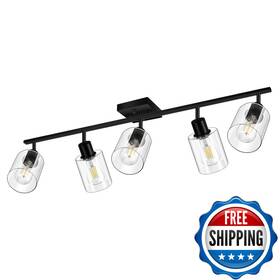 B0dg8jyj32 Bricosmocon 5-light Track Lighting Fixtures Clear Glass Shade Modern Kitchen