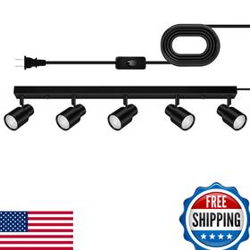 Bricosmocon B0djxh6435 Plug In Track Lighting 30 Led Light Fixtures Ceiling Black 5