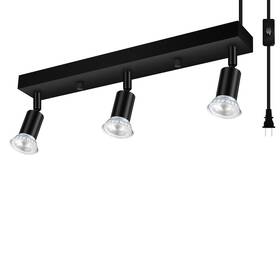 B0dsfrpd6h Bricosmocon Plug-in Led Track Lighting Fixture 16 Inch Black Ceiling Kit 3-light Wall