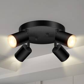 Bricosmocon B0f9l163jh 4 Light Track Lighting Fixtures Ceiling Matte Black Round