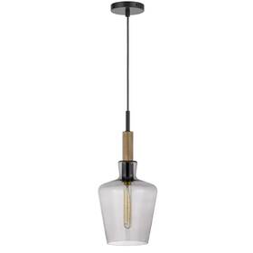 Call-fx37791 Cal Lighting Swindon Glass Drop Pendant With Wood Accent