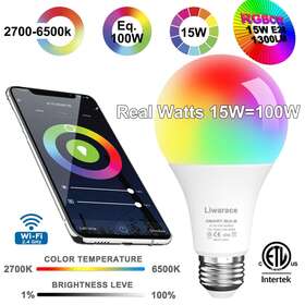 Ca9050524wh Casedazzle Wifi Smart Led Light Bulb 15w 100w A70 E26 Rgbw Dimmable For Alexa/google Home