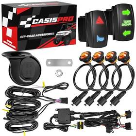 Casispro 789563428413 Utv Turn Signal Kit With Horn Pre-wired Plug And Play Atv Blinker