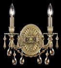 5522-ag-gts Casted Golden 53399 Sconce Teak Crystal 2 Ornate Lights Id