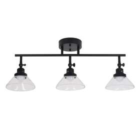 Catalina Lighting 022011699653 23 Inch 3-light Led Track Light With Adjustable Clear Glass Black 23x5x7