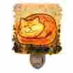 Catnap-nl Art Artifact Catnap Orange Tabby Cat Fused Glass Night Light