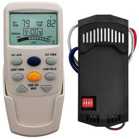 Fan-9t Cenming Thermostatic Ceiling Fan Light Remote Control Kit Cream White