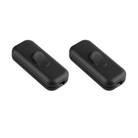 Ics-250v6a-01 Chestele Inline Cord Switch Rated 6v 250v On/off Rocker For Small 2 Pack Black