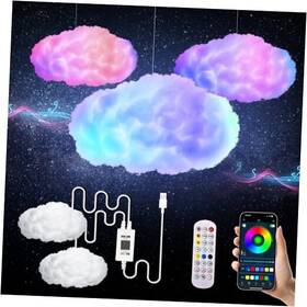 Cloud Light 1-1 754290261299 2 Pack 3d Lamps Set With App Control 24 Inch Big Cotton Ceiling Lights