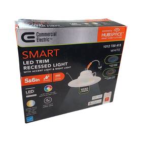Nb36a6inrgb-w Commercial Electric Smart Led Recessed Light 5/6in Trim Wifi Rgbw Dimmable 1030