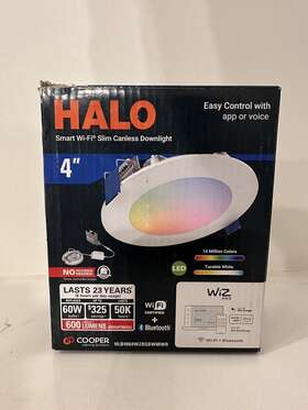 Cooper-halo 080083255955 Smart Wi-fi Bt 4 Inch Slim Canless Downlight Easy Control With App Or Voice