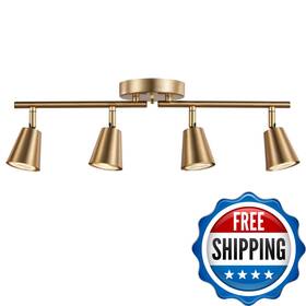 Craftronos B0c2zhtjf8 4 Light Track Lighting Kit Matt Brass Finish Adjustable Moden Flush