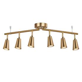 B0cp4y9gx9 Craftronos 6 Light Track Lighting Kit Matte Brass Finish Foldable And
