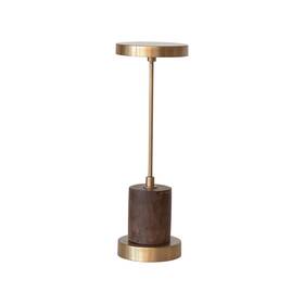 Df9059 Creative Co-op Metal And Mango Wood Led Table Lamp With Touch Sensor In Gold