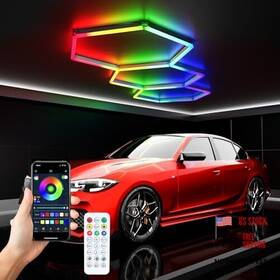 3-grid Cyancliff 797465258694 Rgb Hexagon Led Light 3-hex 90.16 Inch L X 35.12 W 1.4 H Multicolor