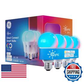 B0d8k1qfqh Cync A19 Smart Led Bulbs 4-pack Color Changing Matter/alexa/google Compatible
