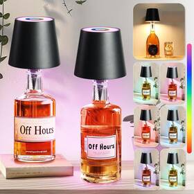 518k002-4 Czgor 5200mah Wireless Bottle Lamp Shade With Dimming Rgb Led Warm Lighting - 2 Pac