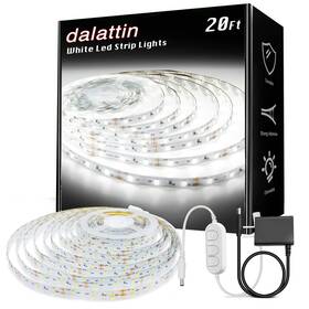 Dalattin Aac206160000-kwus White Led Strip Lights 20ft Dimmable Super Bright 6500k