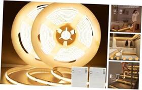 Db640 Dealbeta 2 Pack Cob Motion Sensor Strip Light Battery Operated 6.6ft 640 Warm White