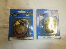 17023 Decora 17052 Two Fan Switches With Pull Chain -3 Way Mod And 2 Wire