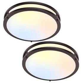 Brown-5cct-2 Dong Guan Lin Jing Electrical Technology Co. Ltd 63630010-04 2-pack 36w Led Ceiling Lights 12inch Brown Flush Mount 12 Inch