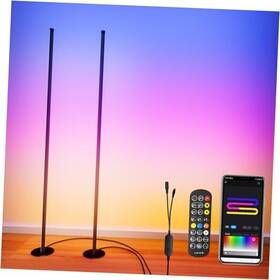 Vlb02e-rgbic-us Dongguan Daxian Lighting Technology Co. Ltd Corner Floor Lamp Synced Dual Lights Led Control Rgb Icw Light 55 Inch