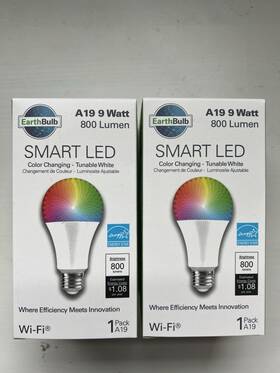 Earthtronics 840791114841 2 Earthbulb Smart Led Wi-fi Color Bulb A19 - 9 Watt Changing Tunable White
