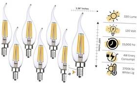 Lba10427dcfil9 Earthtronics Led Filament Ba10 Bulb 4w Dimmable Candle Light E12 Base 330 Lumens 2700k