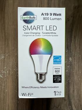 Lbr38rgbw Earthtronics Qty 12 - Earthbulb Smart Led Wi-fi Color Bulb A19