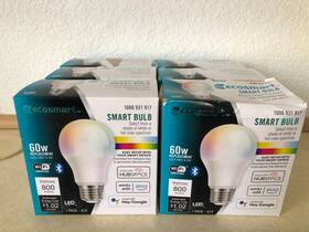 1009880485 Eco-smart Lot Of 6 Ecosmart A19 Clear Tunable White Led Light Bulb With Voice Control