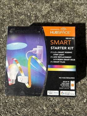 Eco-smart 192968021316 New Ecosmart Hubspace Starter Kit 6.5 Inch Rgbwic Strip Light A19 Bulb Plug