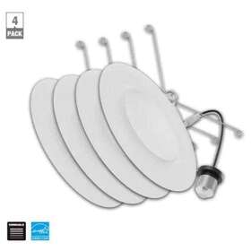 Eco-smart 192968800775 Ecosmart 65w 4 Inch 5000k Daylight Led White Recessed Trim 4-pack