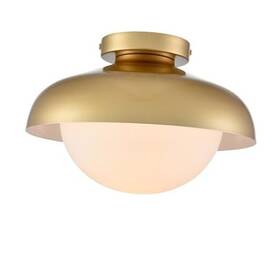 T7296cu-j Ecopower Lighting Modern Barn Ceiling Light Gold Flush Mount Fixture Dual Shades E26