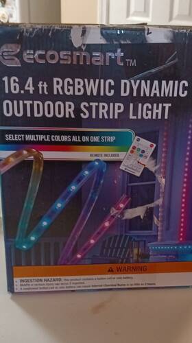 Ecosmart 1009579014 16.4 Ft Rgbwic Outdoor Led Light Strip Color Changing Remote