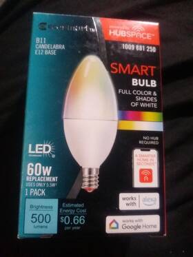 12b121260wrgb01 Ecosmart 60w Equiv Smart B11 E12 Color Changing Led Light Bulb