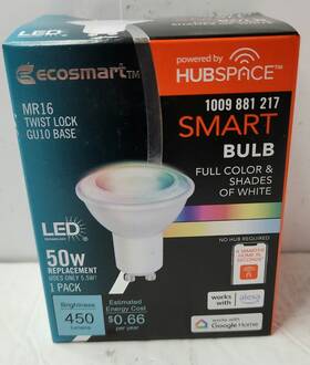 12mr161050rgb01 Ecosmart Mr16 Hubspace Smart Wifi Led Full Color Light Bulb Gu10 Base 5.5w