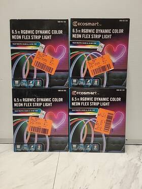 Ecosmart 972993533701 4x Linkable 6.5 Ft. Rgbwic Color Changing Plugin Led Neon Flex Strip Light